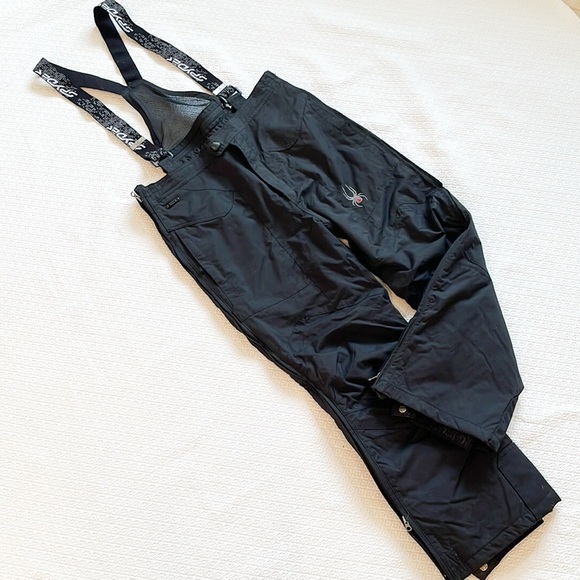 Spyder Kid’s Ski Snowboard Pants Full Zipper Side Detachable Suspenders Size 18 - Picture 2 of 16